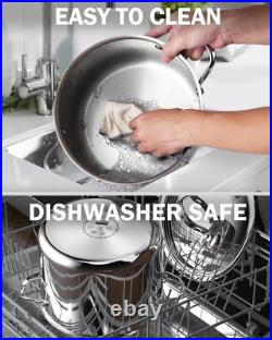 7-Quart Multi-Ply Stainless Steel Stock Pot with Lid for Induction Cooking