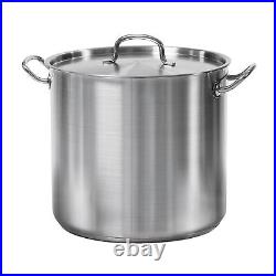 80117/581DS 24 Qt. Stainless Steel Covered Stock Pot, Quarts