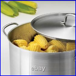 80117/581DS 24 Qt. Stainless Steel Covered Stock Pot, Quarts