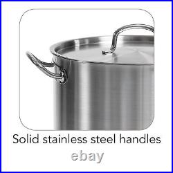 80117/581DS 24 Qt. Stainless Steel Covered Stock Pot, Quarts