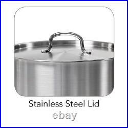 80117/581DS 24 Qt. Stainless Steel Covered Stock Pot, Quarts