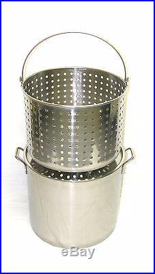 80 QT Quart 20 Gal Stainless Steel Stock Pot Beer Brew Kettle Steam Boil Basket