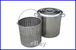 80 QT Quart 20 Gal Stainless Steel Stock Pot Beer Brew Kettle with Boil Basket