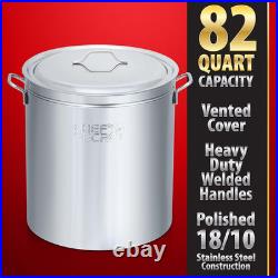 82 Quart Stainless Steel Stockpot with Basket for Soups, Stews & Boils