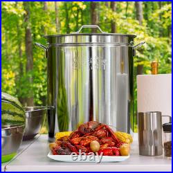 82 Quart Stainless Steel Stockpot with Basket for Soups, Stews & Boils