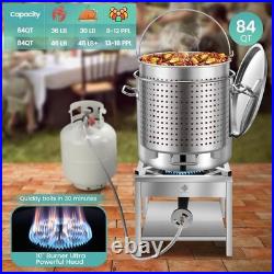 84QT Stainless Steel Seafood Boil Pot with 200,000BTU Propane Burner