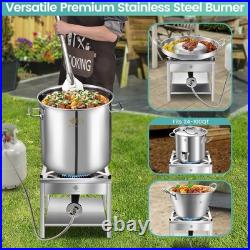 84QT Stainless Steel Seafood Boil Pot with 200,000BTU Propane Burner