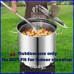 84 Quart Stainless Steel Seafood Boil Pot with Basket & 48'' Large Mixing Paddle