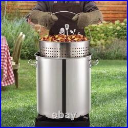84-Quart Stainless Steel Seafood Boil Pot with Basket and 36 inch Large Spoon
