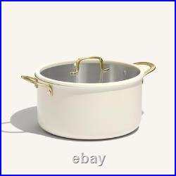 8QT Fully-Clad 3-Ply Stainless Steel Stockpot with Lid Small Kitchen Pot, Oute