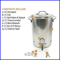 8 Gal. 32 Qt. Stainless Steel Beer Brew Kettle Stock Pot