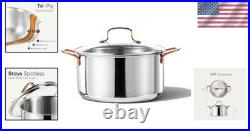 8 Qt Stainless Steel Stockpot for All Stovetops