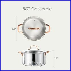 8 Qt Stainless Steel Stockpot for All Stovetops