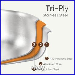 8 Qt Stainless Steel Stockpot for All Stovetops