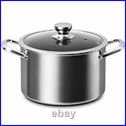 8-Quart Nonstick Stockpot with Glass Lid, Induction-Compatible, Dishwasher Safe