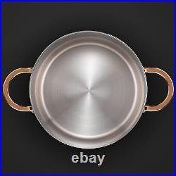 8 Quart Stock Pot, 3 Ply Stainless Steel Stock Pot, Soup Pot Cooking Pot with Li