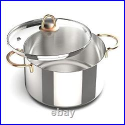 8 Quart Stock Pot Stainless Steel Stock Pot Soup Pot Cooking Pot With Lid Induct