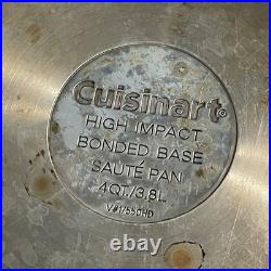 8 pcs Cuisinart Stainless Steel Pots and Pans Glass Lids Stock Pot Sauté Skillet
