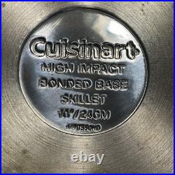 8 pcs Cuisinart Stainless Steel Pots and Pans Glass Lids Stock Pot Sauté Skillet