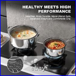 8pc Hybrid Stainless Steel Pot Set, 8qt Soup Pot & 2/3qt Saucepans