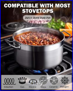 9 Quart Stainless Steel Dutch Oven Casserole with Lid Professional Quality