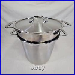 ALL-CLAD 12qt Multi Pot 3pc Stock Pot Pasta & Steamer Insert with Lid USA