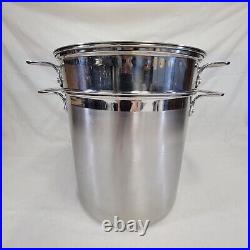 ALL-CLAD 12qt Multi Pot 3pc Stock Pot Pasta & Steamer Insert with Lid USA