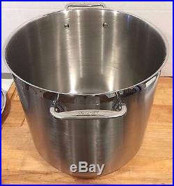 ALL CLAD 16 or 20 qt Quart Stainless Stock Pot with Lid