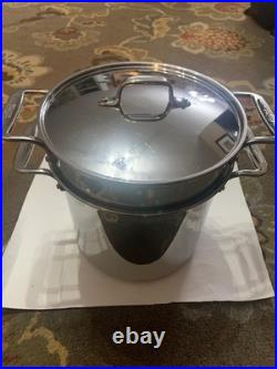 ALL-CLAD 8 Quart Pasta Pot with Perforated Steel Insert Lid 3 Piece Set Pentola