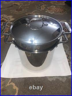 ALL-CLAD 8 Quart Pasta Pot with Perforated Steel Insert Lid 3 Piece Set Pentola
