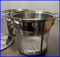 ALL-CLAD 8 Quart Pasta Pot with Perforated Steel Insert Lid 3 Piece Set Pentola