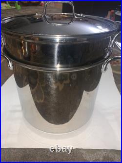 ALL-CLAD 8 Quart Pasta Pot with Perforated Steel Insert Lid 3 Piece Set Pentola