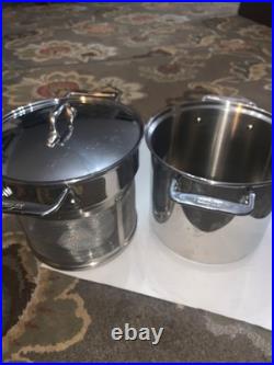 ALL-CLAD 8 Quart Pasta Pot with Perforated Steel Insert Lid 3 Piece Set Pentola