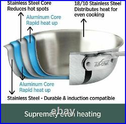ALL-CLAD D5 Brushed 18/10 Stainless Steel 5-ply Stock Pot 12 quart BD55512 NEW