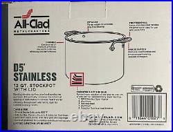 ALL-CLAD D5 SD55512 18/10 Stainless Steel 5-ply Stock Pot 12 quart NEW Free Ship