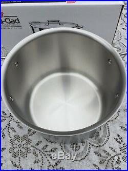 ALL CLAD NEW D5 BRUSHED STAINLESS STEEL 12 QUART STOCK POT withLID FREE SHIPPING