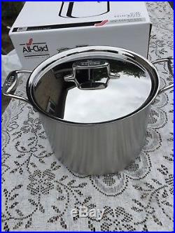 ALL CLAD New D5 BRUSHED STAINLESS STEEL 12 Quart STOCK POT with lid FREE SHIPPING