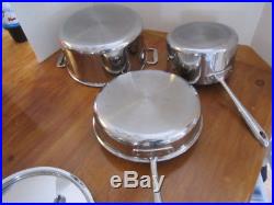 ALL CLAD Stainless Steel 6 Piece Set Stock Pot, SAUCE PAN & Frying Pans with Lids