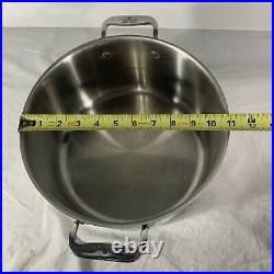 ALL-CLAD Stainless Steel 6 Quart Stock Pot With Lid Side Handles 11 Clean EUC