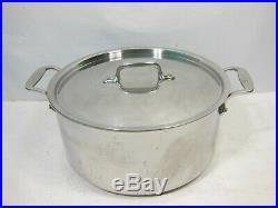 ALL CLAD Stainless Steel 8 qt 8 Quart Stock Pot Pan with Lid 10 1/2 X 5 1/4