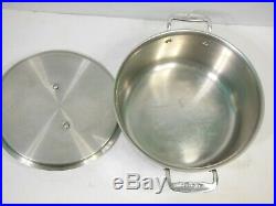 ALL CLAD Stainless Steel 8 qt 8 Quart Stock Pot Pan with Lid 10 1/2 X 5 1/4