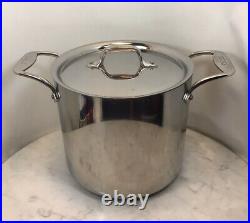 ALL-CLAD Stainless with d5 7qt Stock Pot With Lid Made in USA Rare