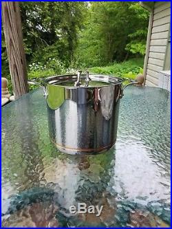 ALL CLAD copper core 7qt quart STOCK SOUP POT with LID MADE IN AMERICA
