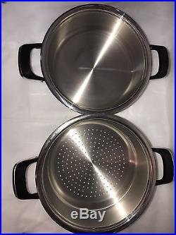 AMC cookware VisioTherm Sauce Pot With Steamer Stock 8095 18/10 Stainless Steel