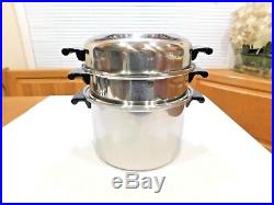 AMWAY QUEEN 8QT Roaster Stock Pot Steamer Dome Lid 18-8 Stainless Steel Waterles