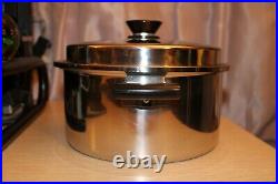 AMWAY QUEEN Stock Pot withLid 3-Ply 18/8 Stainless Steel Made In USA Vintage