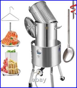 ARC 32QT Stainless Steel Stockpot with 200,000BTU Propane Burner 36 In Mix Spoon