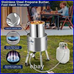 ARC 32QT Stainless Steel Stockpot with 200,000BTU Propane Burner 36 In Mix Spoon