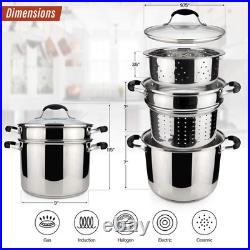 AVACRAFT 7 Quart 18/10 Stainless Steel 4 Piece Pasta Pot Set