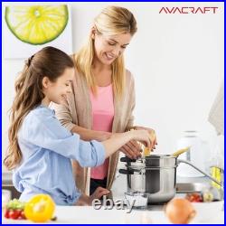 AVACRAFT 7 Quart 18/10 Stainless Steel 4 Piece Pasta Pot Set